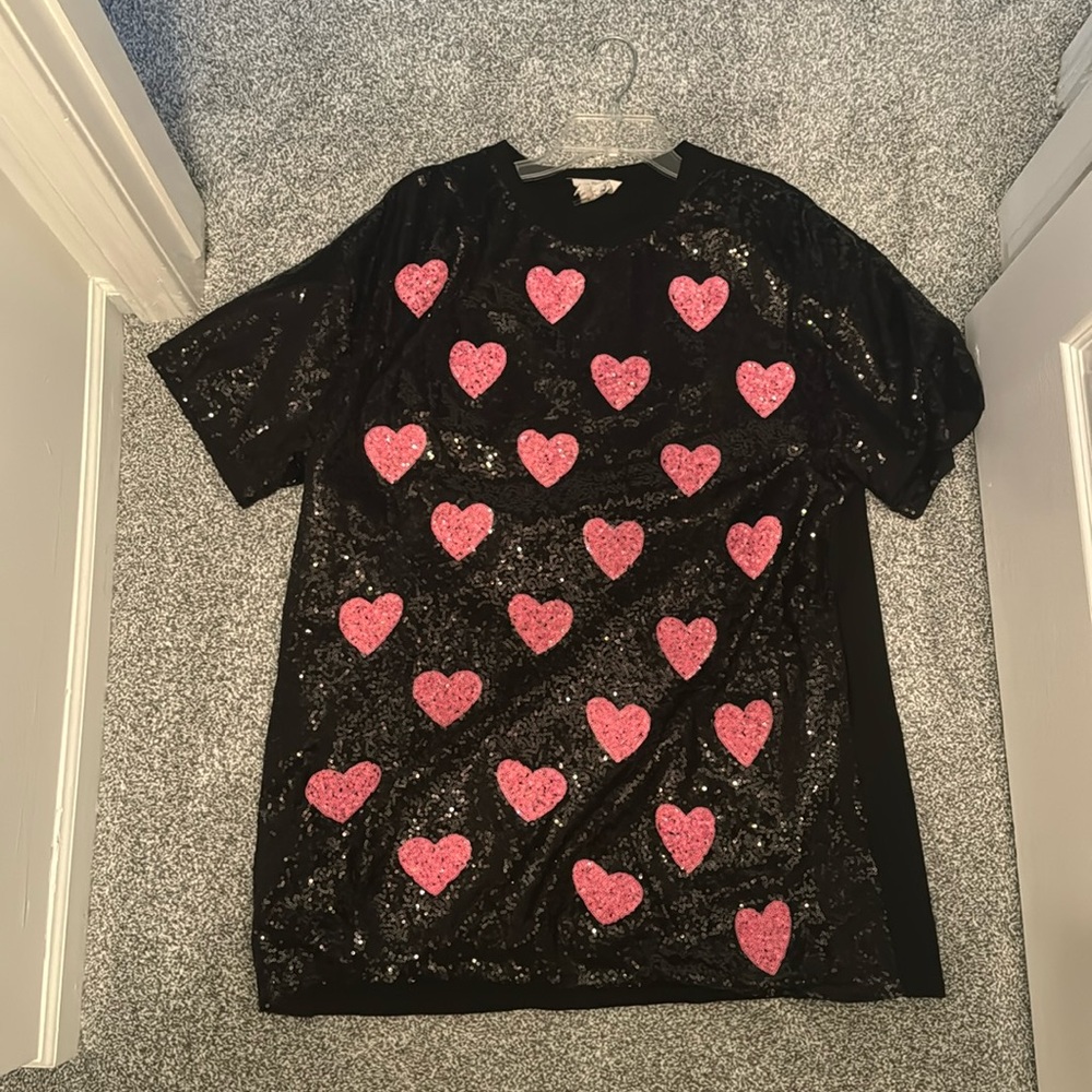 Black Sequin Tshirt dress